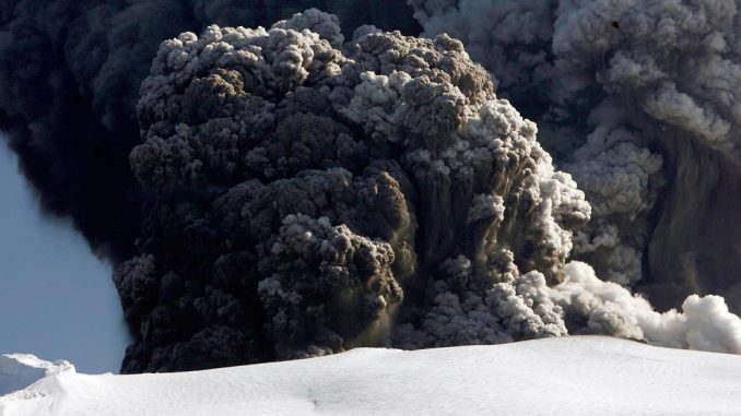 dark smoke volcano