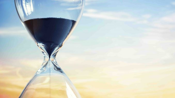 Hourglass at sunset